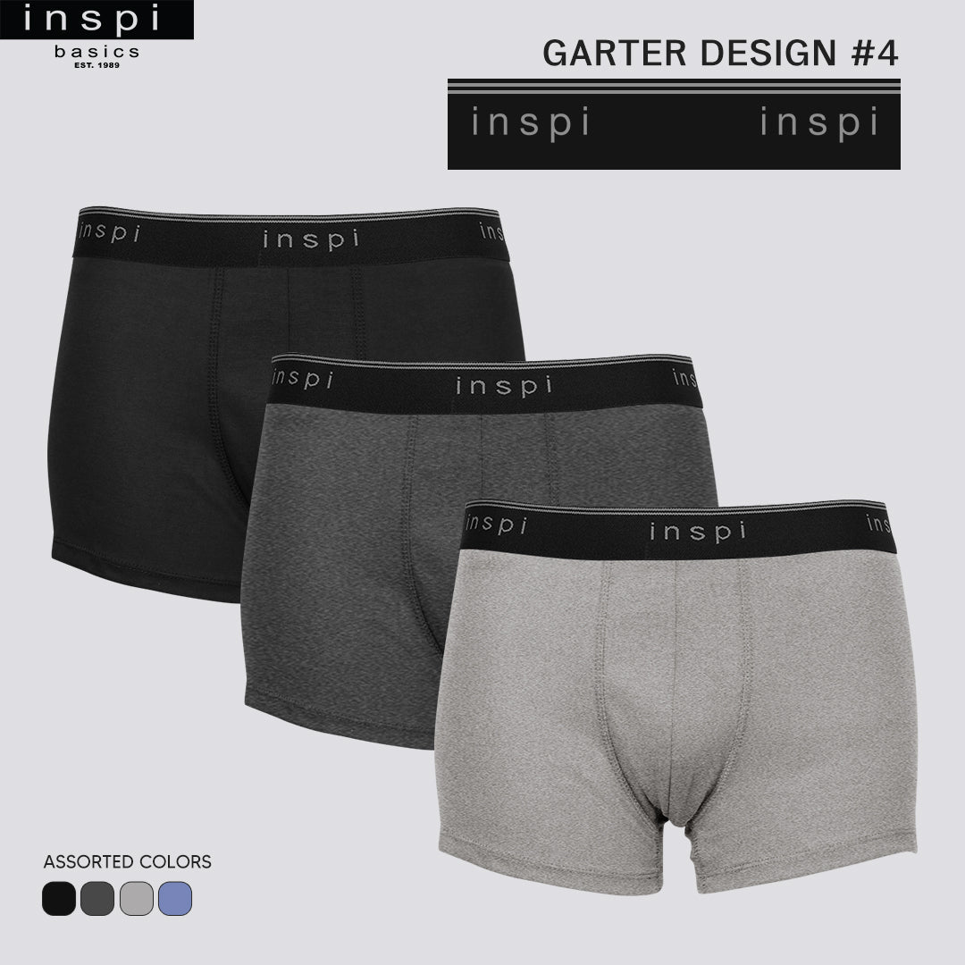INSPI Basics 3pcs Premium Cotton Boxer Brief for Men Underwear Comfy Briefs for Mens Boxers Design 4