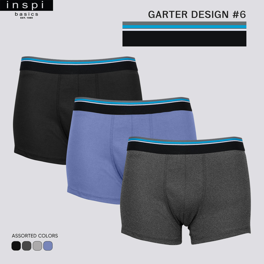 INSPI Basics 3pcs Premium Cotton Boxer Brief for Men Underwear Comfy Briefs for Mens Boxers Design 6