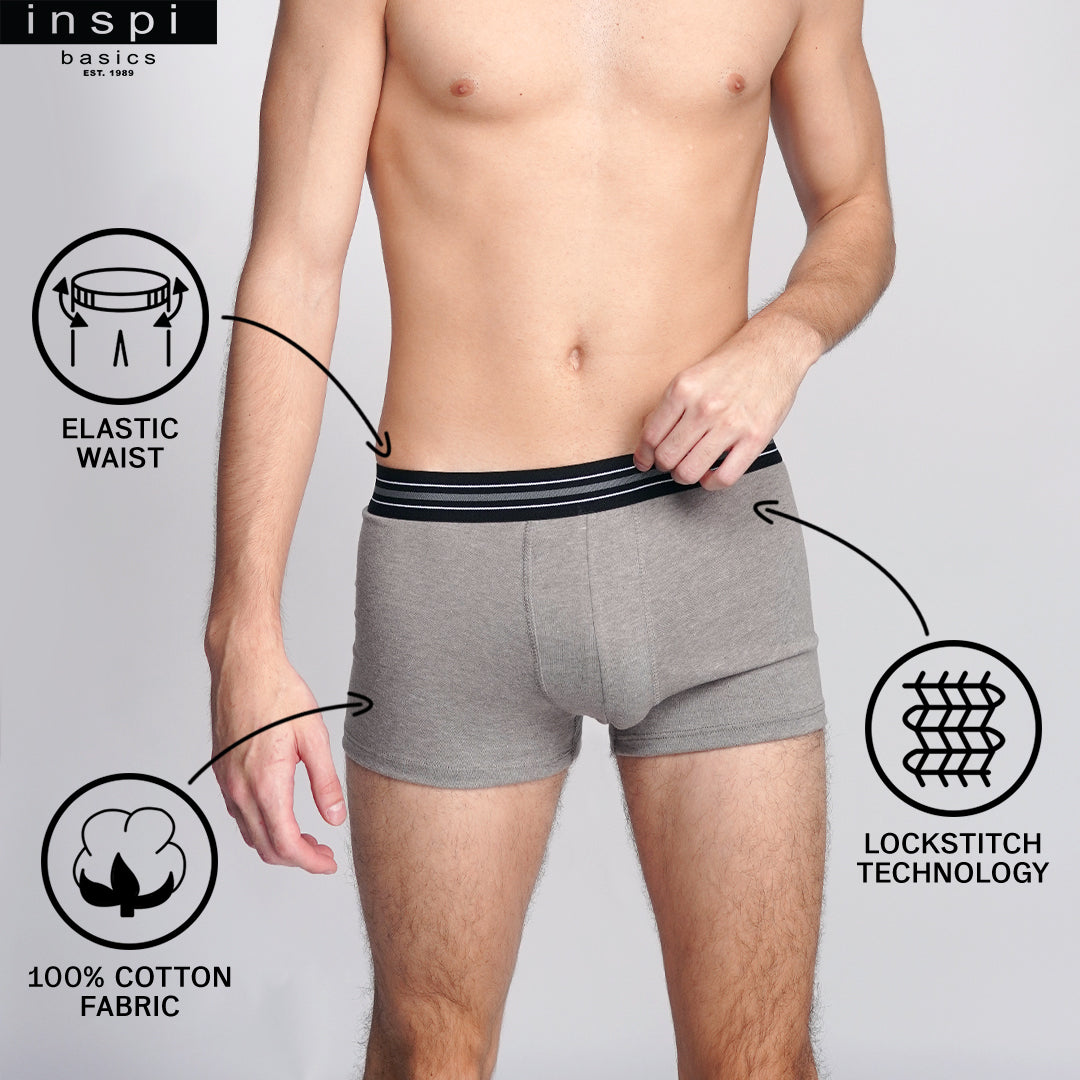 INSPI Basics 3pcs Premium Cotton Boxer Brief for Men Underwear Comfy Briefs for Mens Boxers Design 6