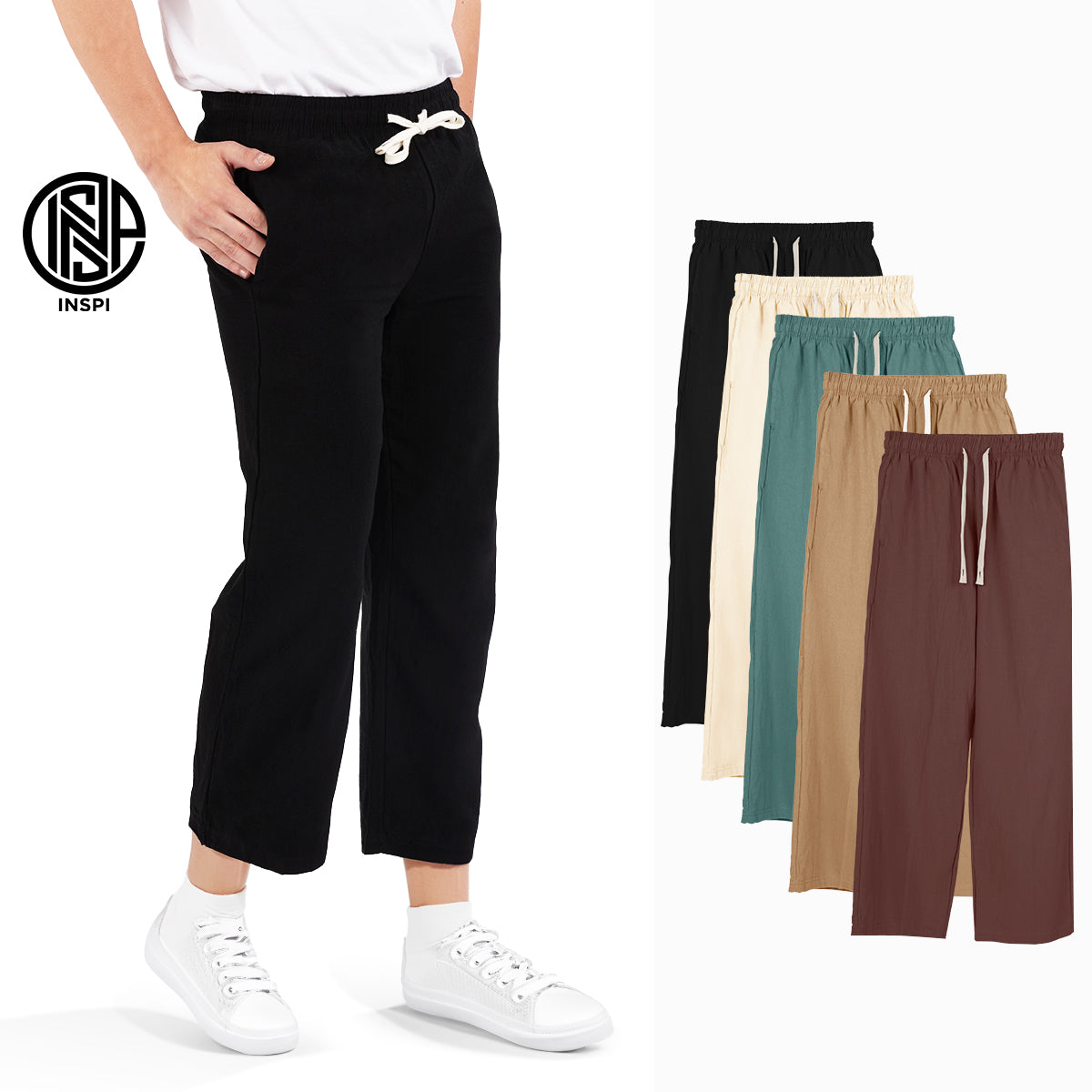 INSPI Drawstring Pants Black