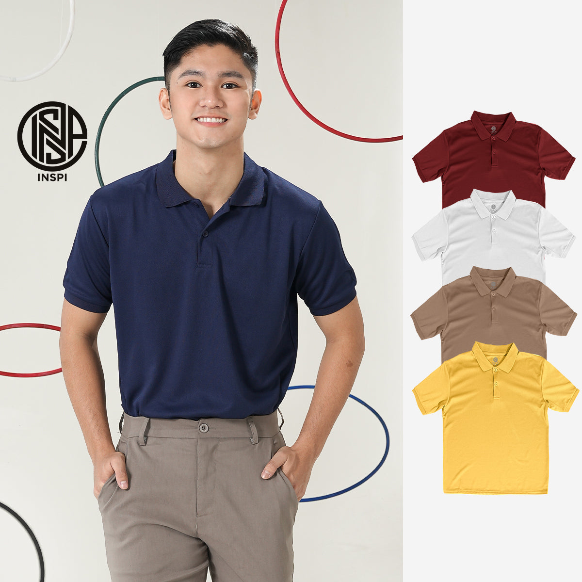 INSPI Basics Drifit Polo Shirt Khaki