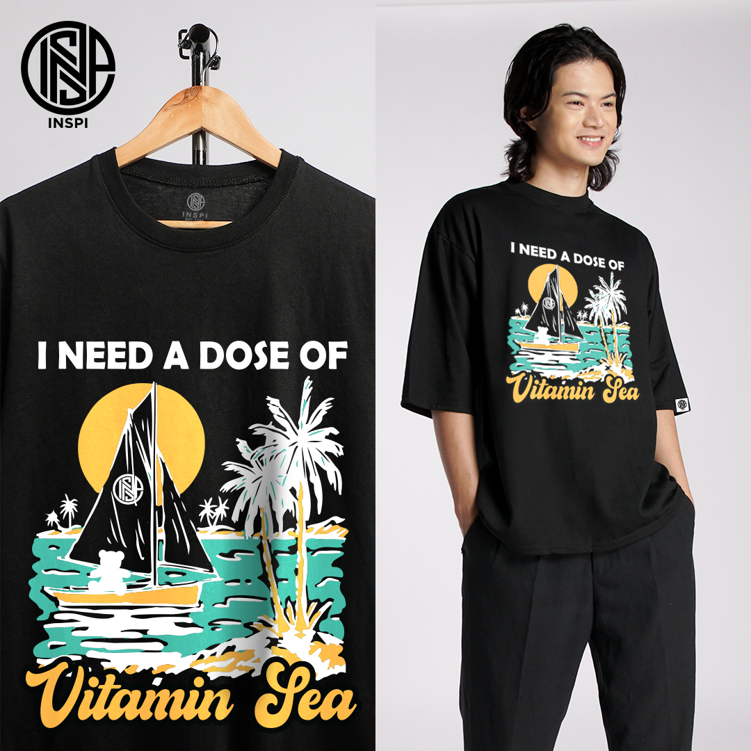 INSPI Make It Summer Oversized T Shirt for Men Korean Trendy Tops for Women Plus Size Summer Outfit Vitamin Sea
