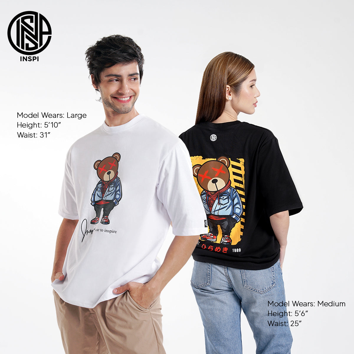 INSPI Originals Bear Oversized Tshirt Dope Fashion Tees