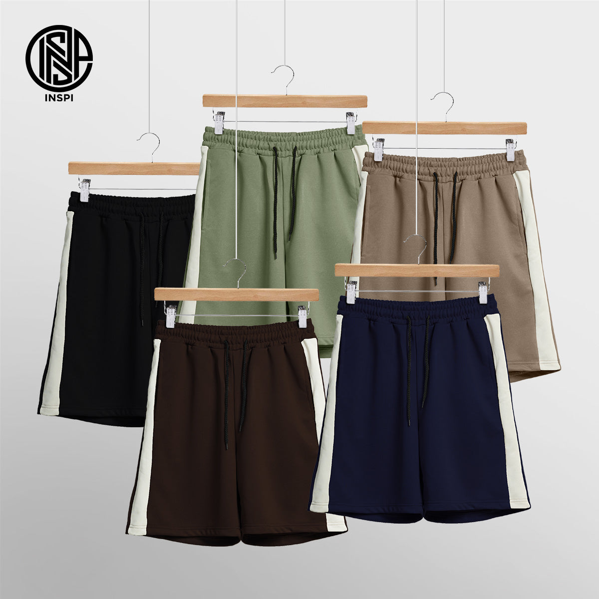 INSPI Walking Shorts with Drawstring and Pockets for Men and Women.