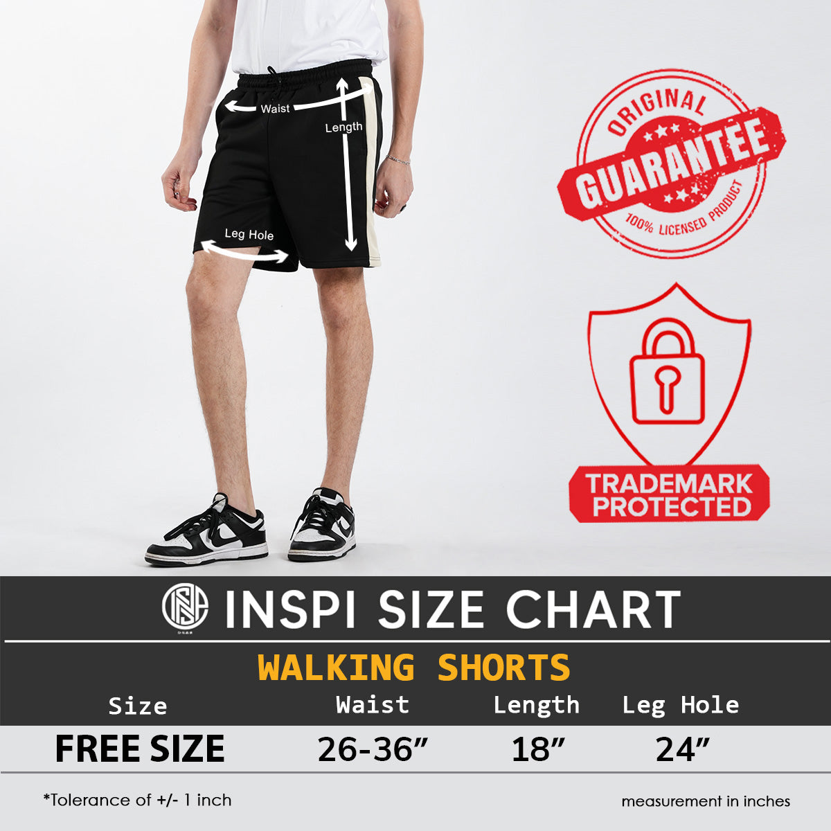 INSPI Walking Shorts with Drawstring and Pockets for Men and Women.