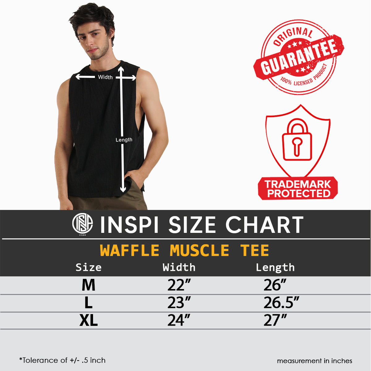 INSPI Waffle Muscle Tee Light Gray Sando for Men Plain Sleeveless Tank Top Gym Workout Exercise Beach Outfit