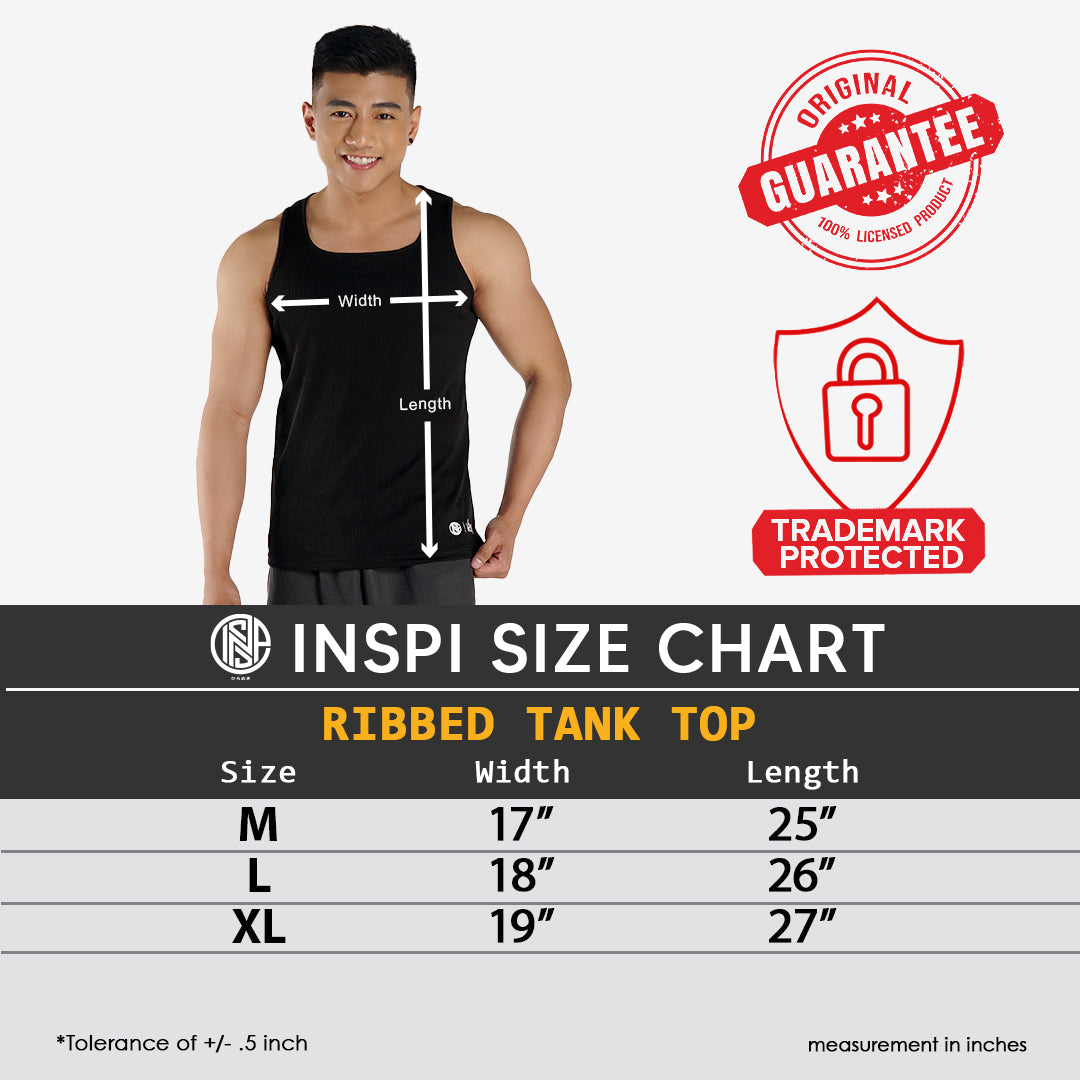 INSPI x Vrix Ribbed Sando for Men Gym Workout Outfit Mens Tanks Black Tank Tops for Women