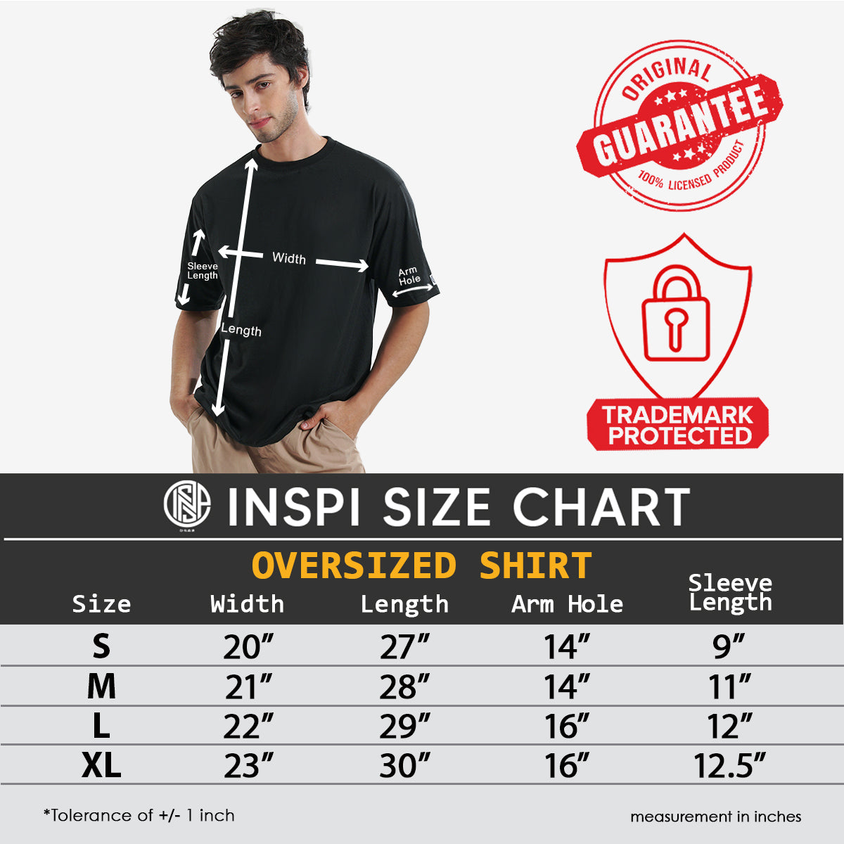 INSPI Originals Bear Oversized Tshirt Warning Tees