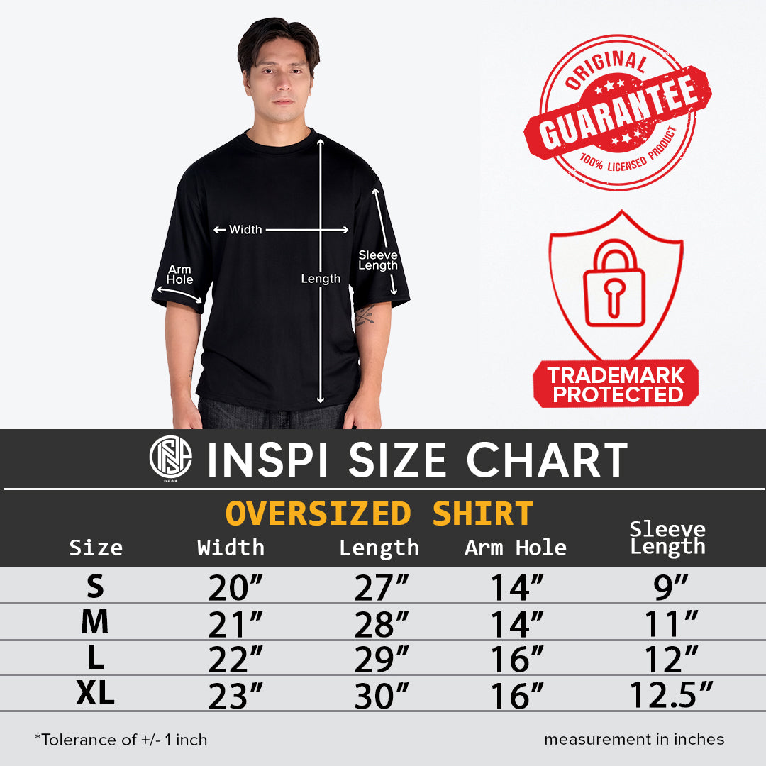 INSPI Oversized Chaos Black T Shirt for Men Plus Size Trendy Tops Casual Tshirt for Women Korean Top Couple Outfit