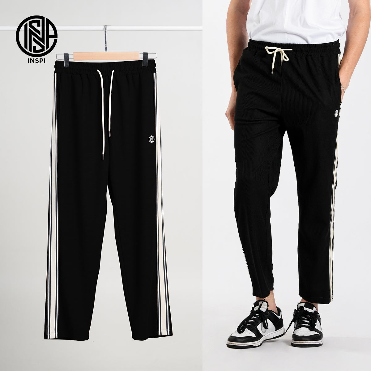INSPI Waffle Pants with Drawstring and Pockets for Men and Women.