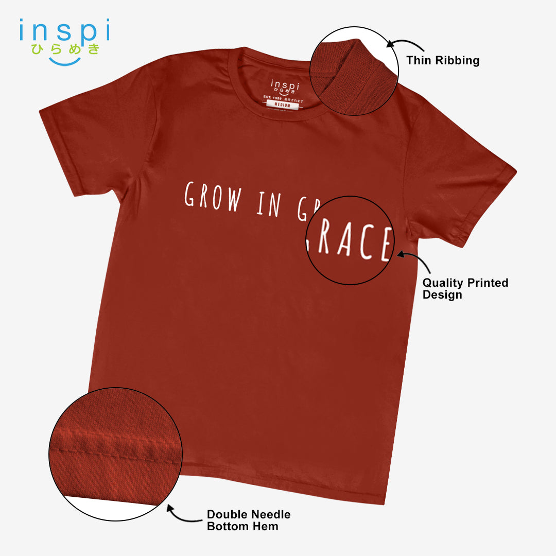 INSPI Shirt Grow in Grace Mens Statement Tshirt