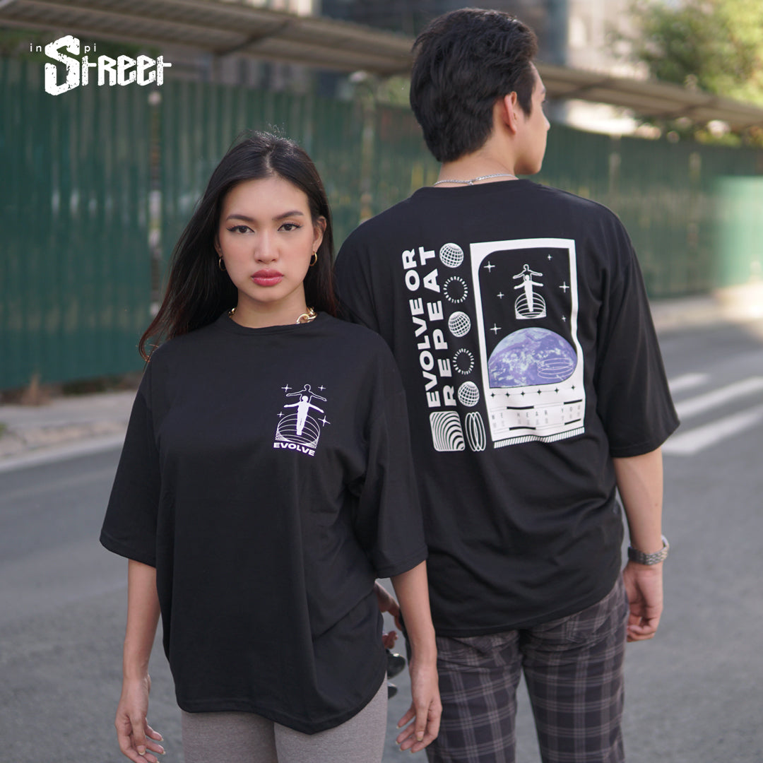INSPI Tees Loose Fit Your Evolve or Repeat Oversized Tshirt