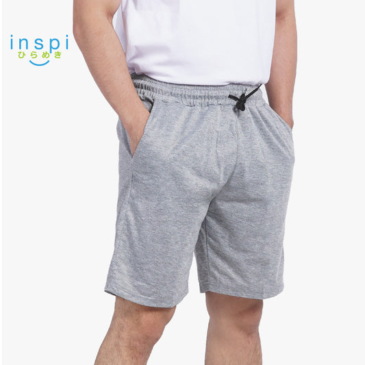 INSPI Walking Shorts for Men Summer in Gray Cotton Korean Short for Women Plus Size Beach Outfit
