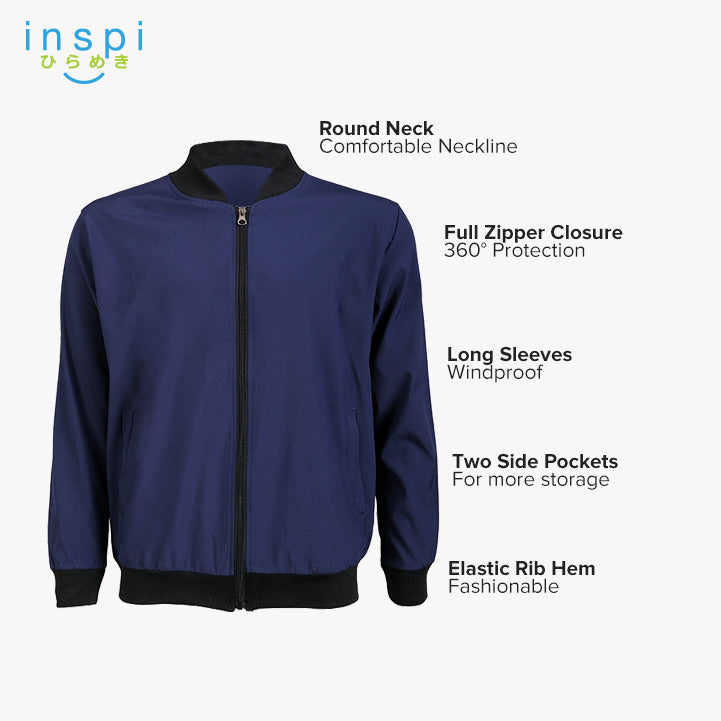 INSPI Bomber Jacket for Men in Navy Blue