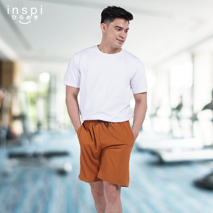 INSPI Training Shorts for Men in Clay Korean Pambahay Summer Casual Comfy Tiktok Short Taslan Men’s