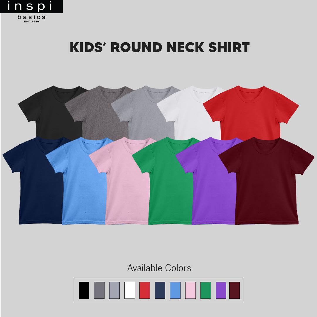 INSPI Basics Premium Cotton Round Neck Shirt Light Gray for Girls