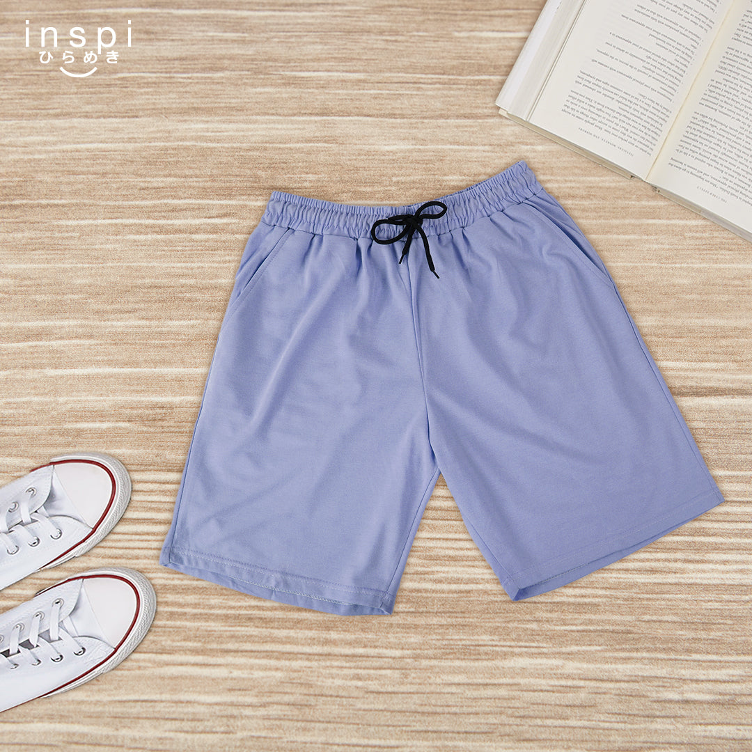 INSPI Walking Shorts for Men Summer in Slate Blue Cotton Korean Short for Women plus size Black Gray Beach Outfit