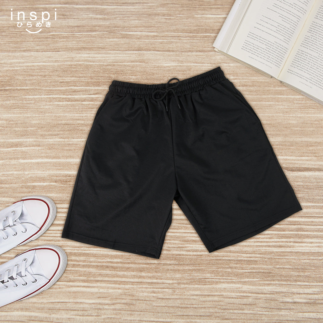 INSPI Walking Shorts for Men Summer in Black Cotton Korean Short for Women Plus Size Beach Outfit