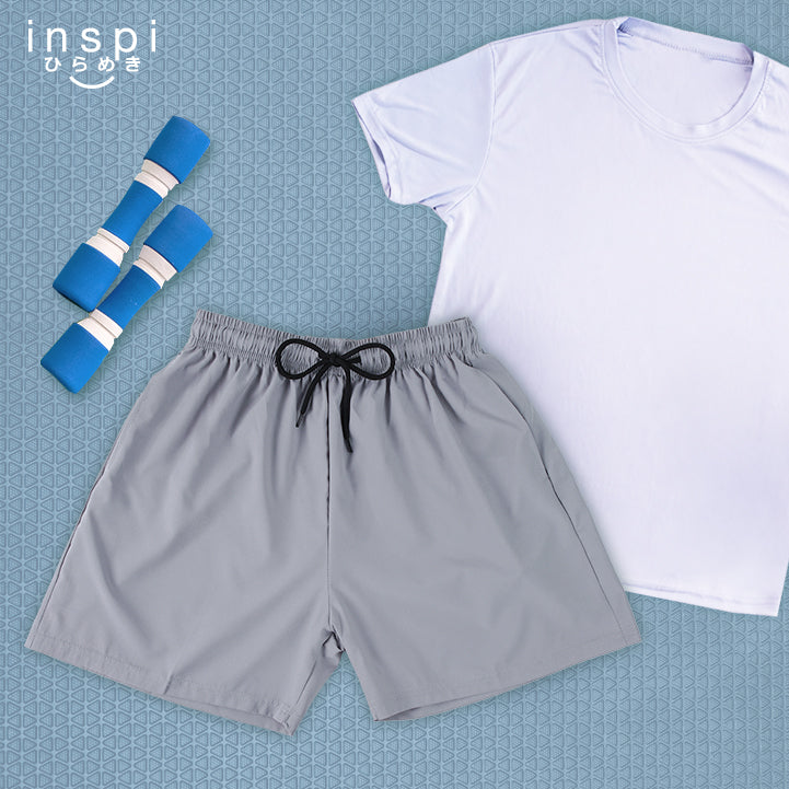 INSPI Training Shorts for Men in Olive Korean Pambahay Summer Casual Comfy Tiktok Short Taslan Men’s