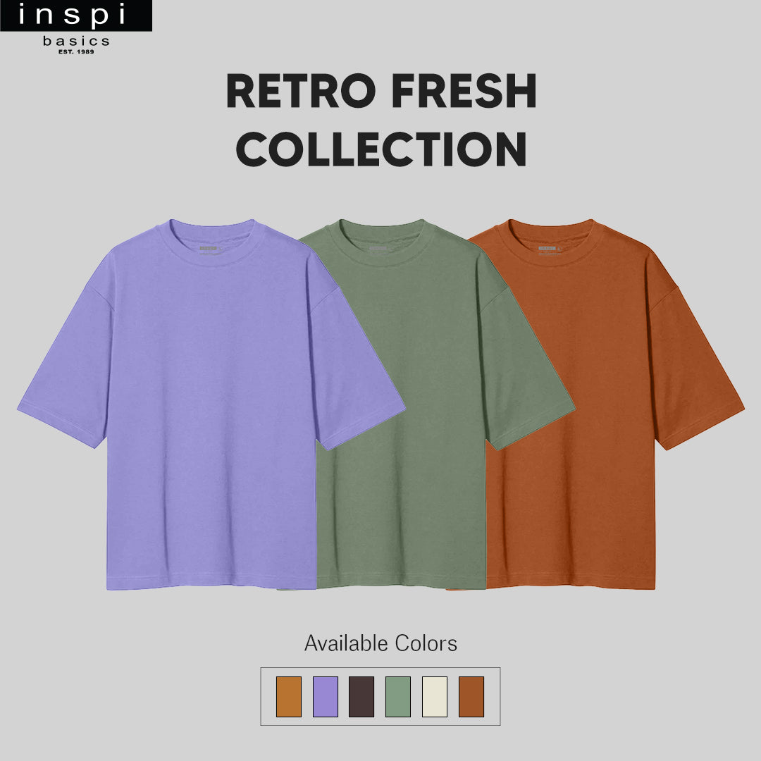 INSPI Basics Premium Ash Gray Oversized Shirt Retro Fresh For Men