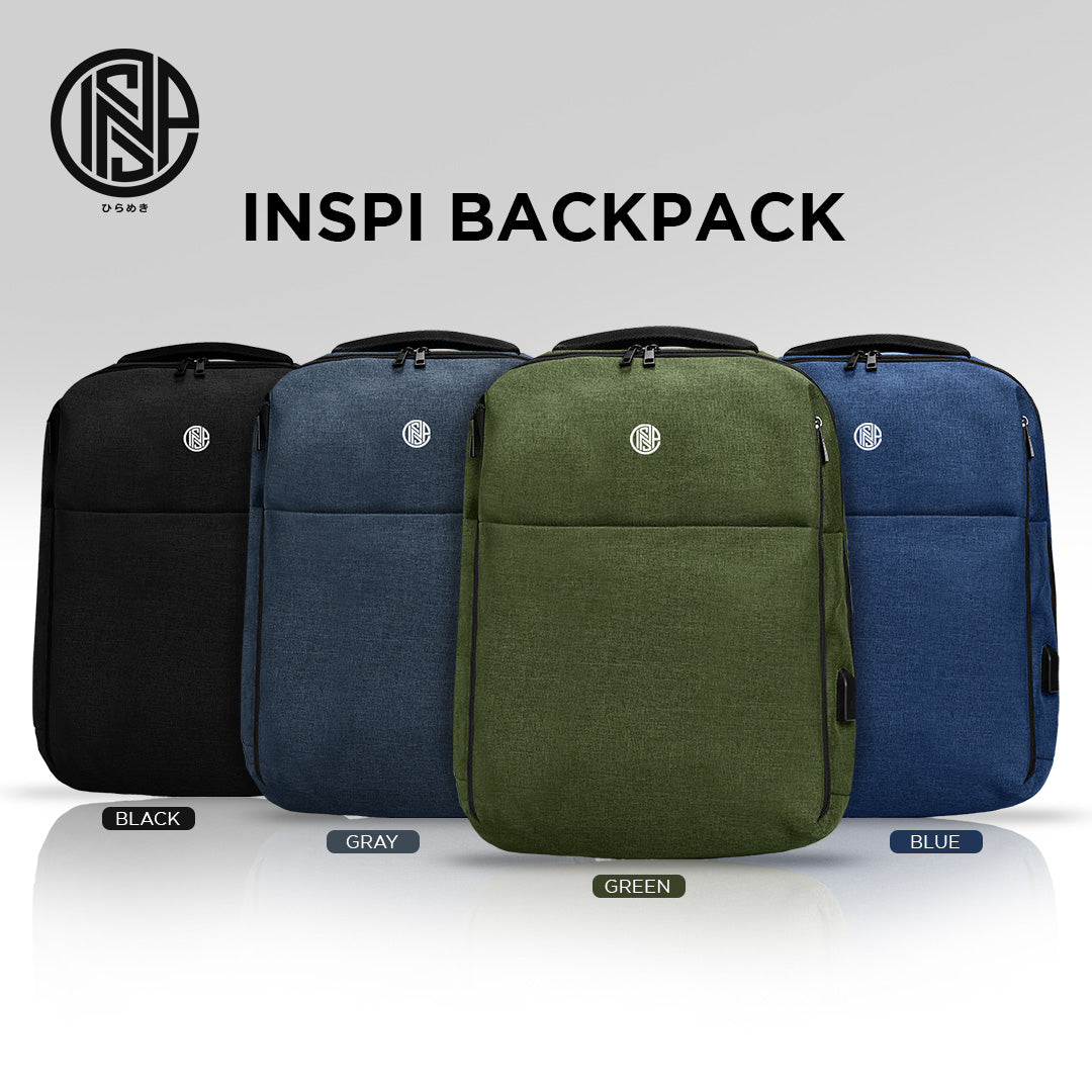 INSPI Laptop Bagpack for Men Anti-theft 15.6 Inch Waterproof Bag w/ USB Port Backpack for Women 1