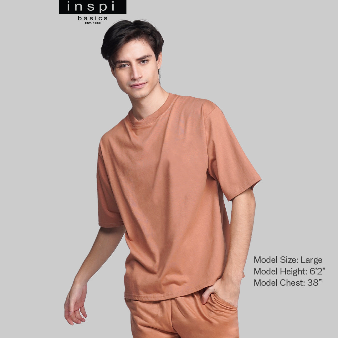 INSPI Basics Premium Clay Oversized Shirt Trendy Earth For Men