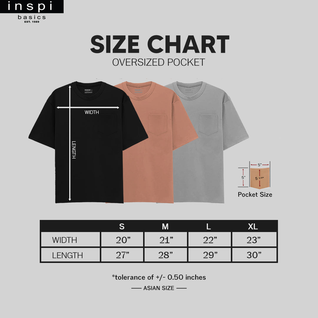 INSPI Basics Premium Acid Gray Oversized Shirt With Pocket Neutral For Men