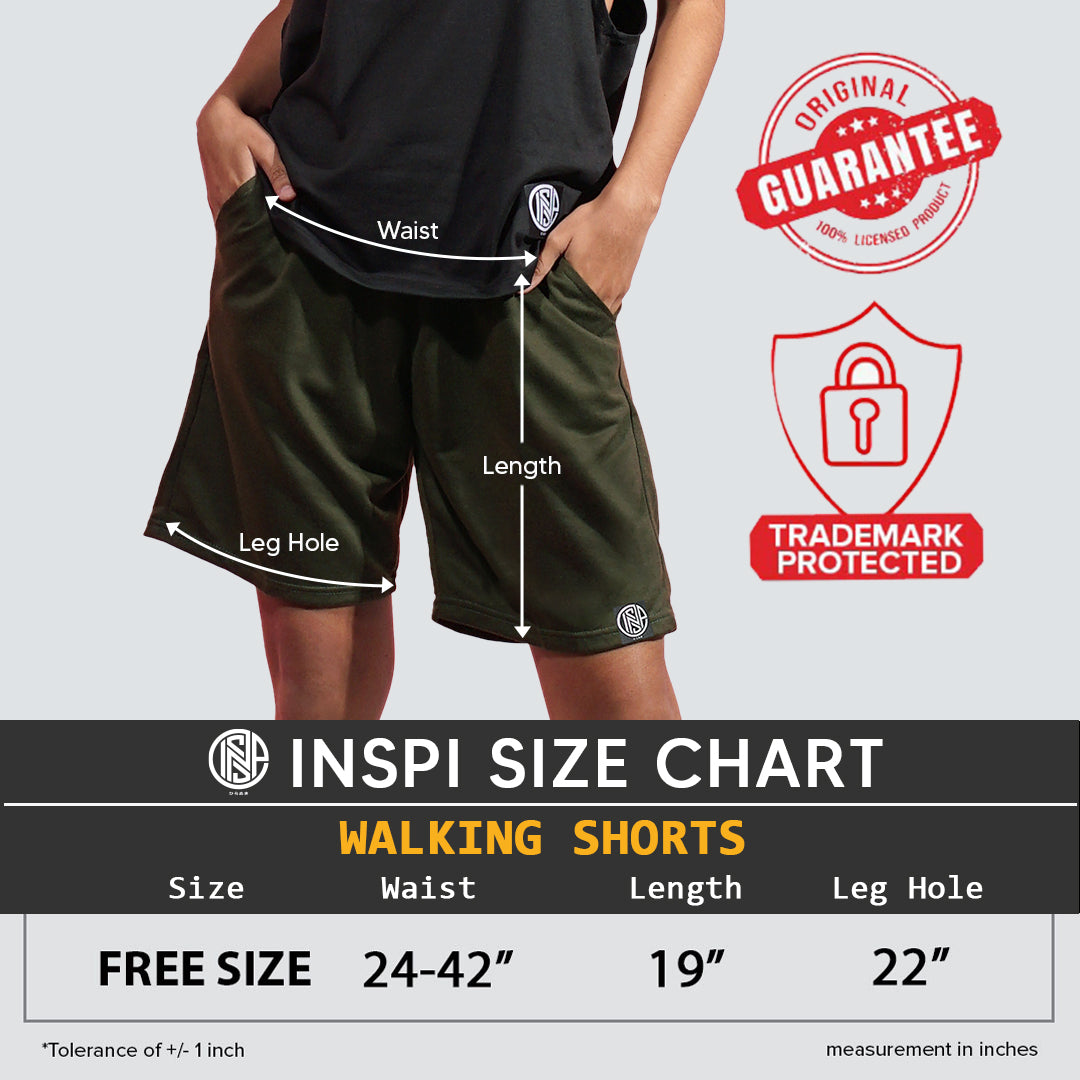 INSPI Originals Olive Green Walking Shorts for Men