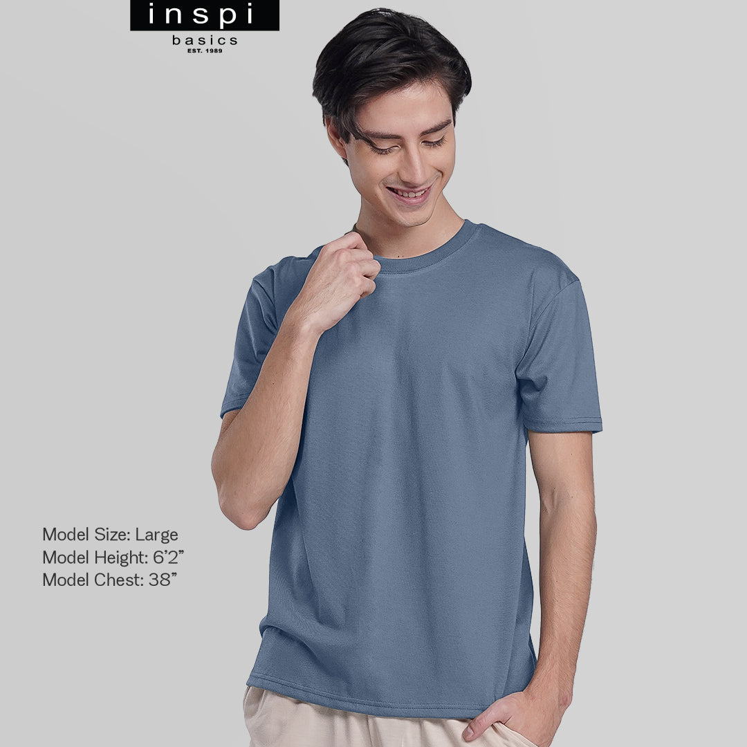 INSPI Basics Premium Slate Blue Trendy Plain Shirt for Men