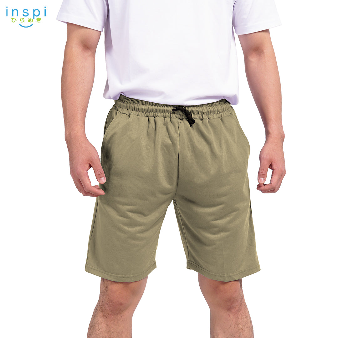 INSPI Walking Shorts for Men Summer in Mocha Cotton Korean Short for Women Plus Size Beach Outfit