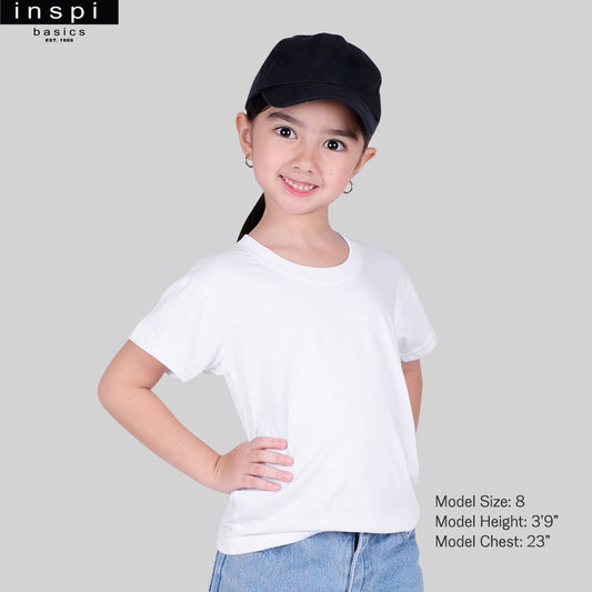 INSPI Basics Premium Cotton Round Neck Shirt White Tshirt for Girls