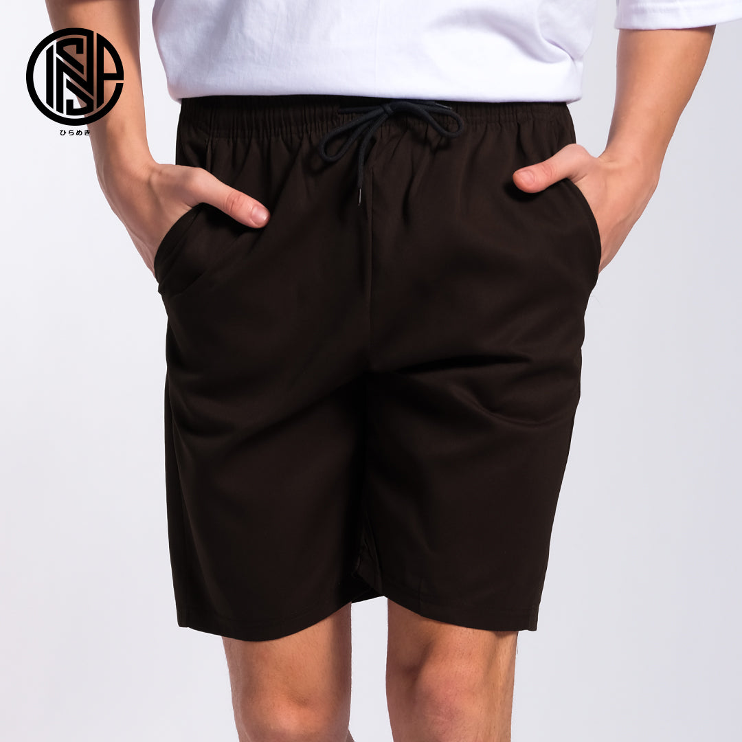 INSPI Chino Vintage Trouser Shorts for Men with Side Pockets Korean Short for Women Plus Size Beach Plain Outfit Bottoms