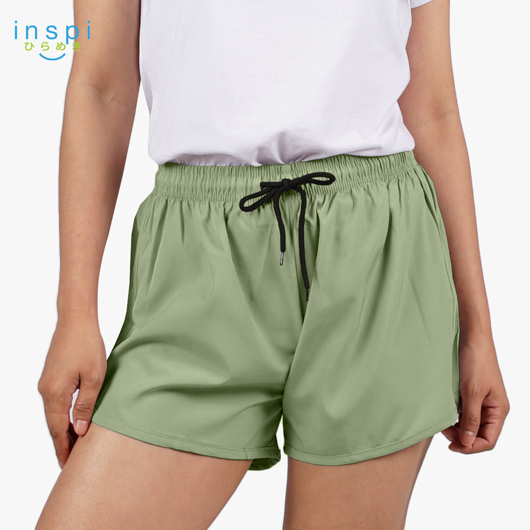INSPI Running Shorts for Women in Light Olive