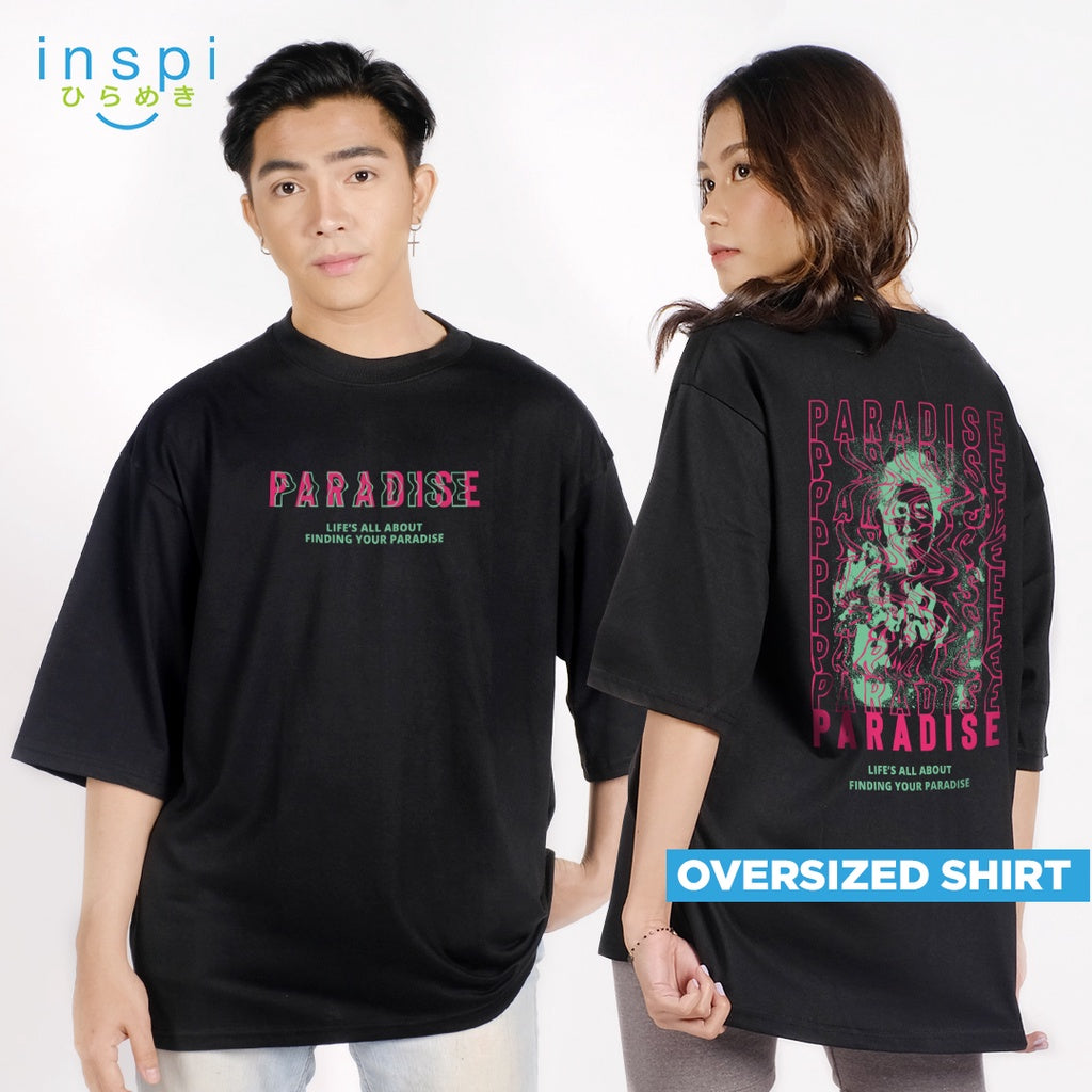 INSPI Oversized Shirt Paradise Fly Away Oversized Graphic 2022 T shirt For Men Women Streetwear Korean Fashion Tops
