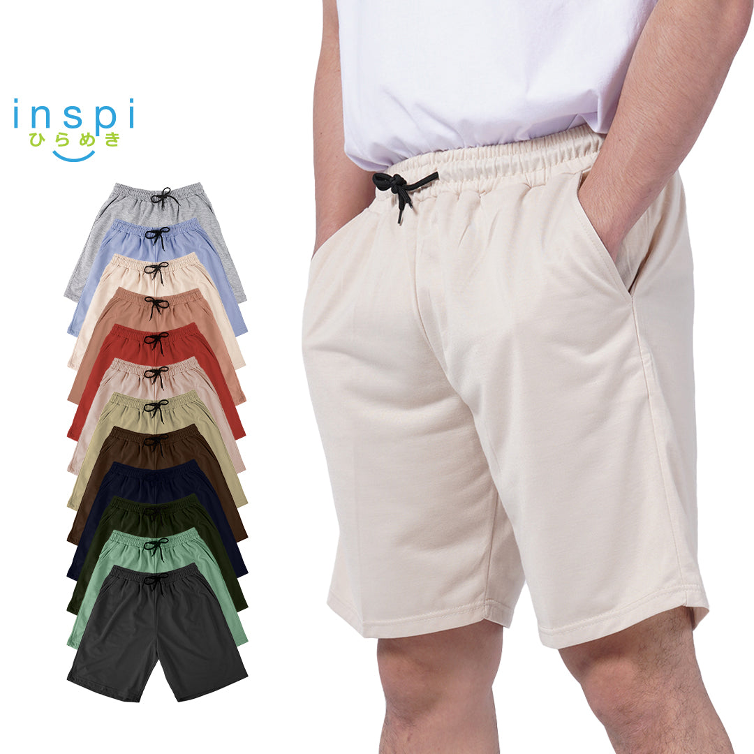 INSPI Walking Shorts for Men Summer in Navy Blue Cotton Korean Short for Women Plus Size Beach Outfit